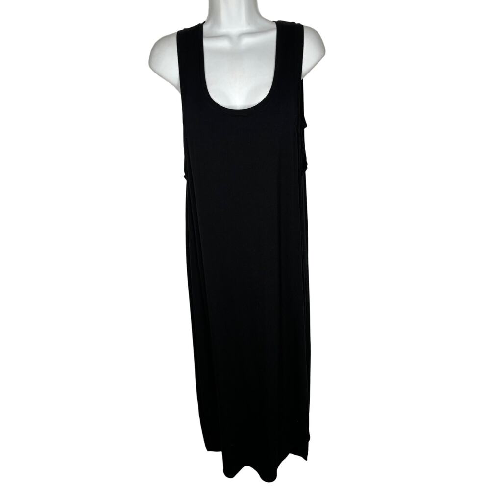 Lilla P Women's Sleeveless Maxi Dress Size S Black Viscose Blend Stretch Casual